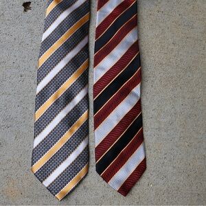 Pavone neckties lot of 2. Made in‎ Italy red,yellow,black